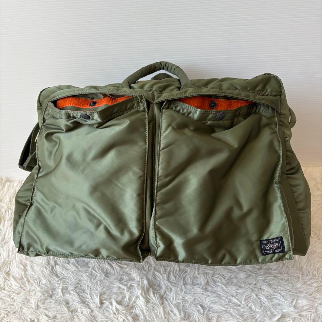 極美品 PORTER タンカー 定価10万円 特大ダッフルバッグ セージグリーン