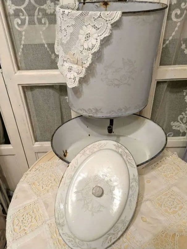 フランス　アンティーク　ホーローファウンテン　琺瑯