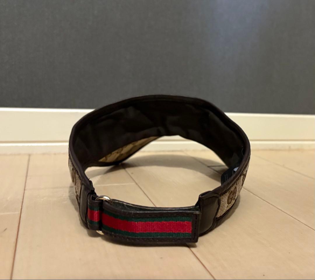 【美品】GUCCI グッチ サンバイザー GGキャンバス Lサイズ シェリー