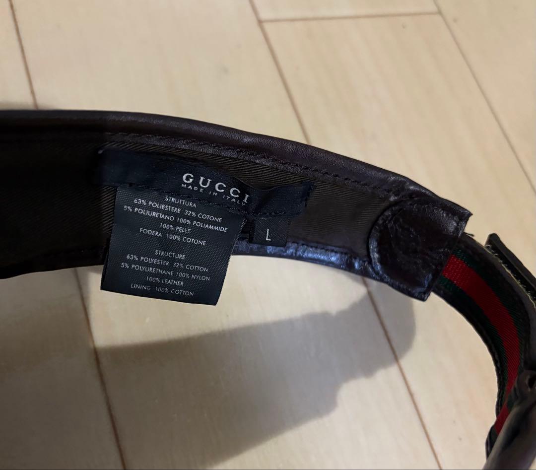 【美品】GUCCI グッチ サンバイザー GGキャンバス Lサイズ シェリー