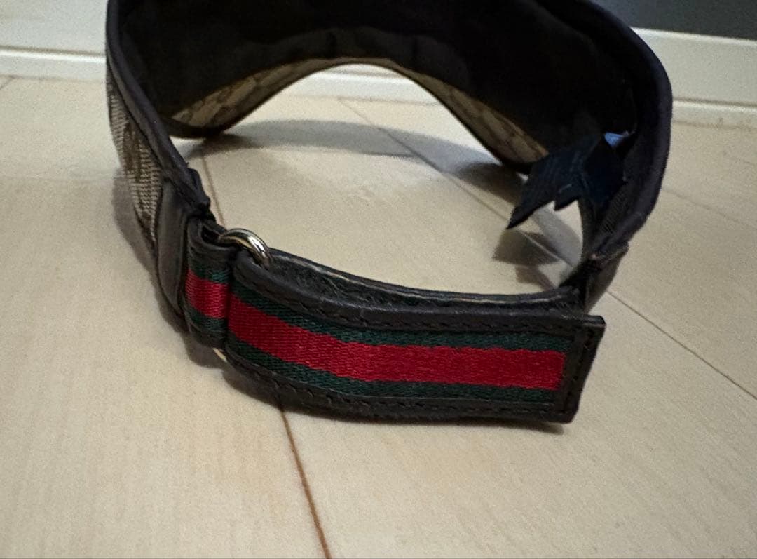 【美品】GUCCI グッチ サンバイザー GGキャンバス Lサイズ シェリー