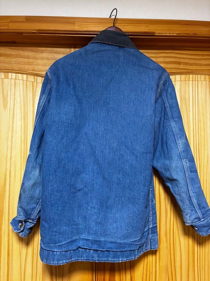 70s Sears シアーズデニムカバーオール コーデュロイ襟 古着ブランケット