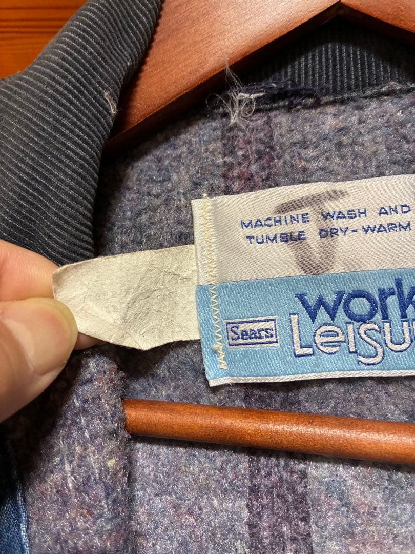 70s Sears シアーズデニムカバーオール コーデュロイ襟 古着ブランケット