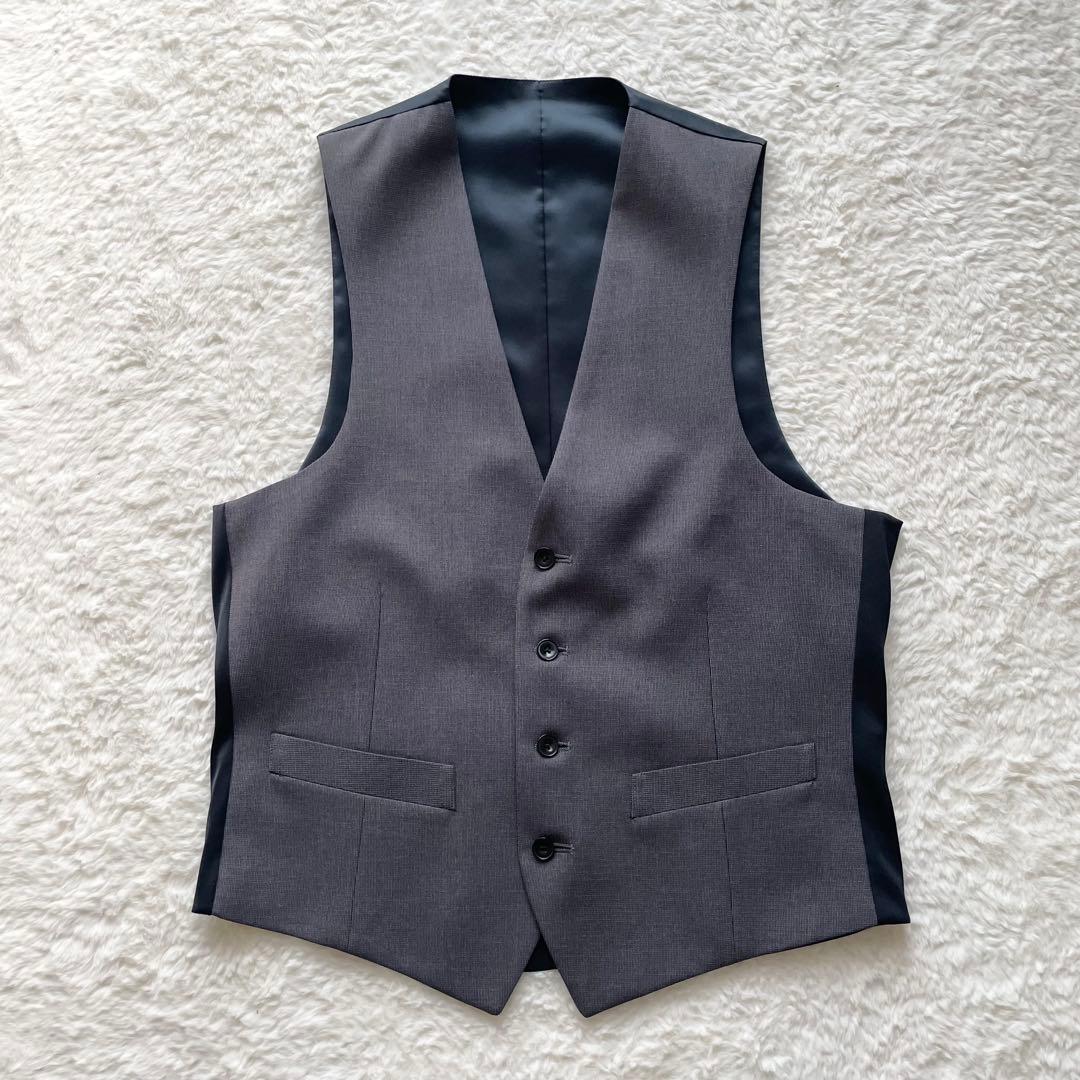 美品✨スーツセレクト　3ピース　セットアップ　4S ストレッチ　グレー　Y4