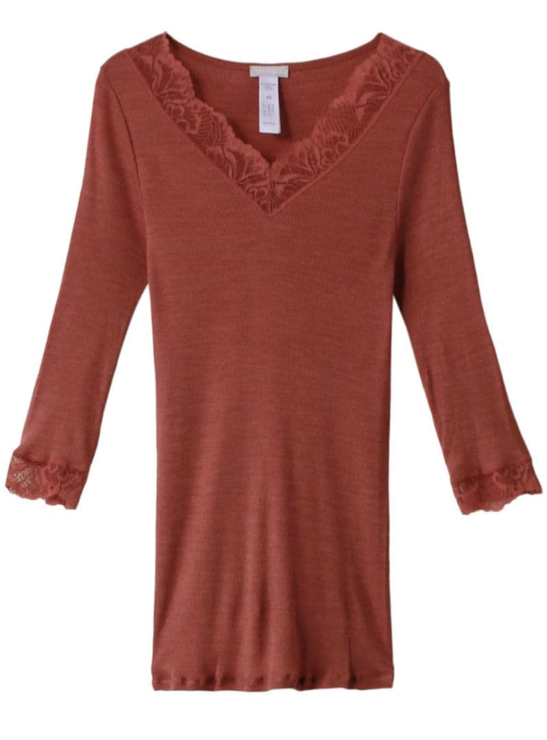 新品タグ付き 高級 ハンロ ウール シルク インナー トップス XS