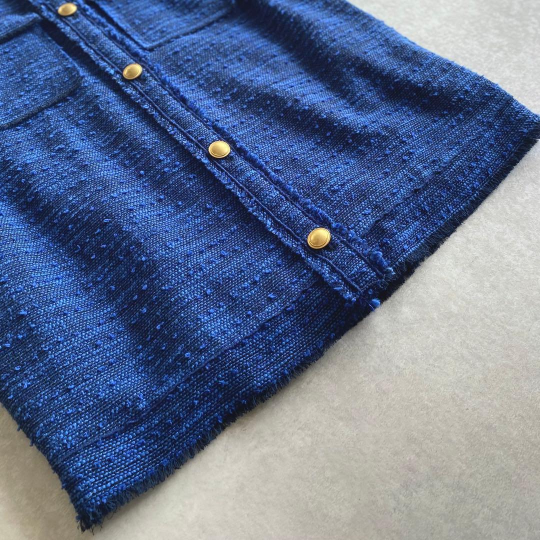 Demi-Luxe BEAMS カラー ツイード ジレ ベスト 金ボタン 日本製