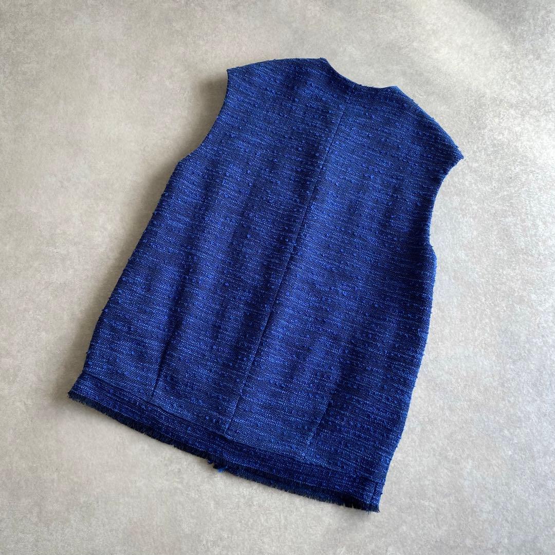 Demi-Luxe BEAMS カラー ツイード ジレ ベスト 金ボタン 日本製