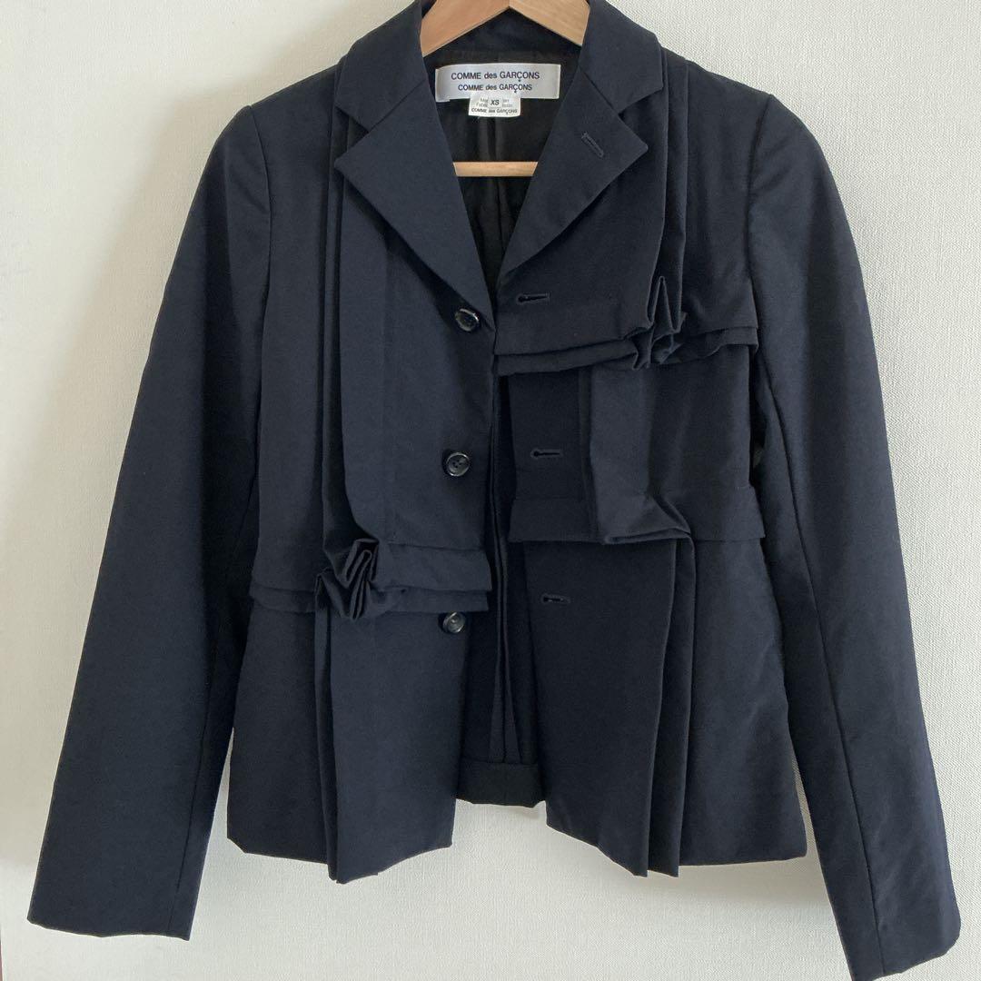 COMME des GARÇONS 濃紺テーラードジャケット XS