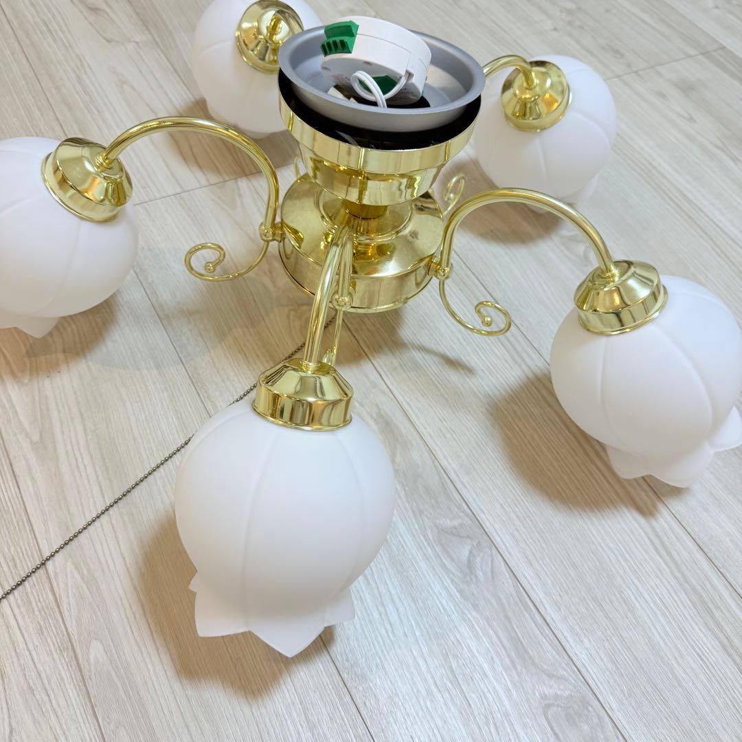 お花　ライト　シーリングライト ゴールド　【Ampoule】　アンティーク