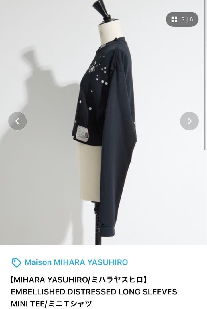 トップス miharayasuhiro LONG SLEEVES MINI TEE