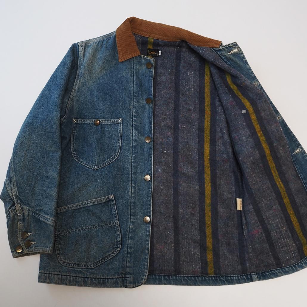 80s 日本製 Lee 81-LJ 70s復刻 襟コーデュロイデニムカバーオール