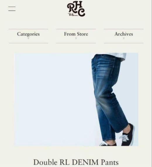 C*H様 ロンハーマン別注ダブルアールエル スリムフィット デニム ジーンズ