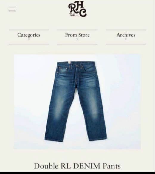 C*H様 ロンハーマン別注ダブルアールエル スリムフィット デニム ジーンズ