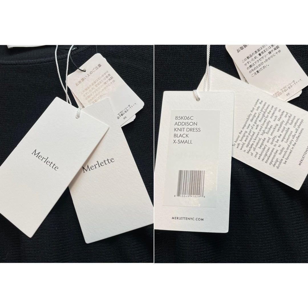 未使用タグ付 マーレット ADDISON ニットドレス 黒 XS ティアード
