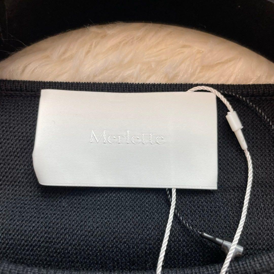 未使用タグ付 マーレット ADDISON ニットドレス 黒 XS ティアード