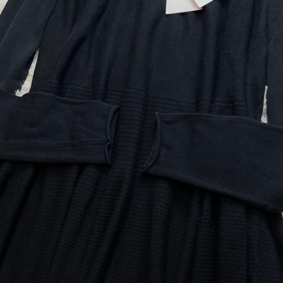 未使用タグ付 マーレット ADDISON ニットドレス 黒 XS ティアード