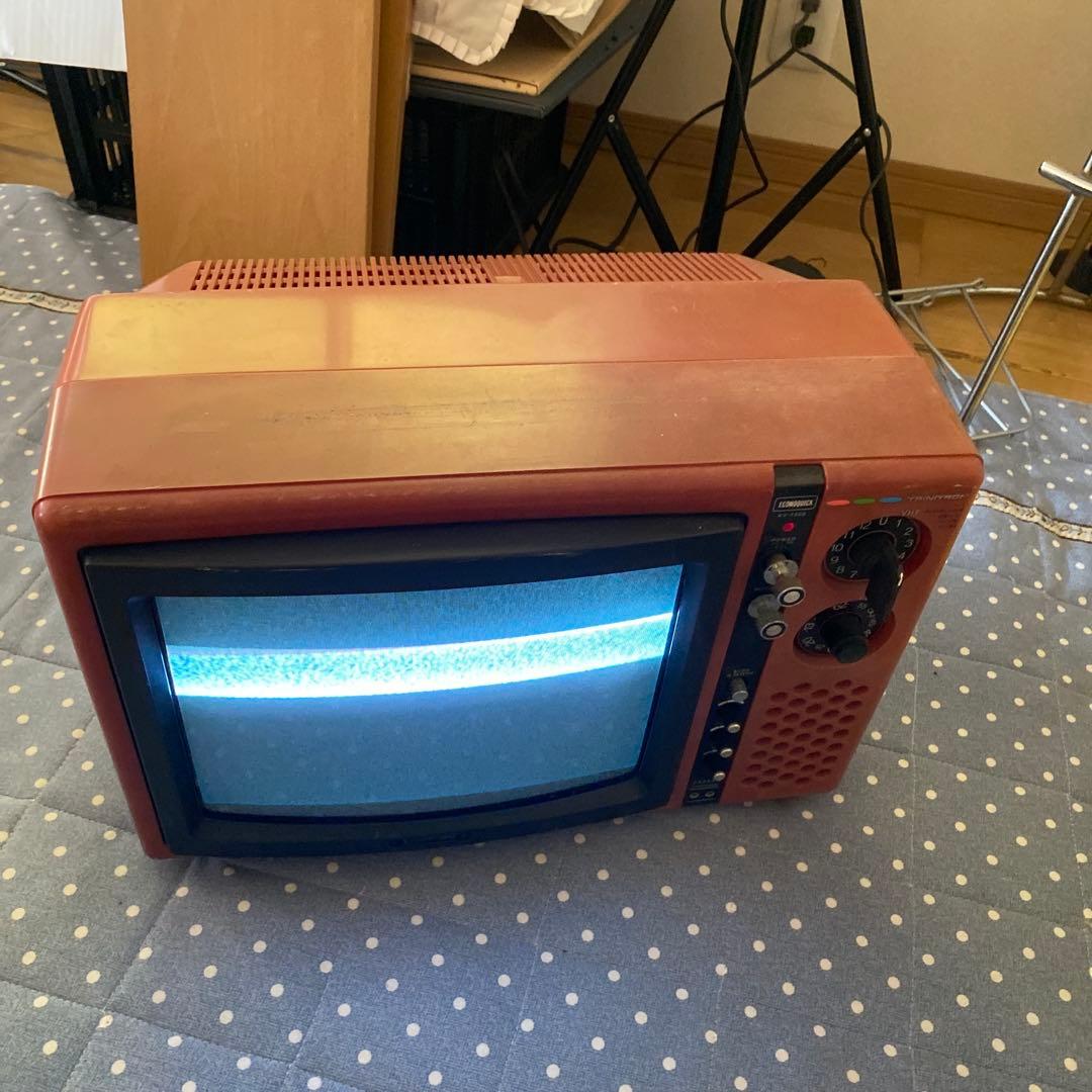 昭和レトロ　小型ブラウン管テレビ 約40cm 赤　レッドSONY KV-1300