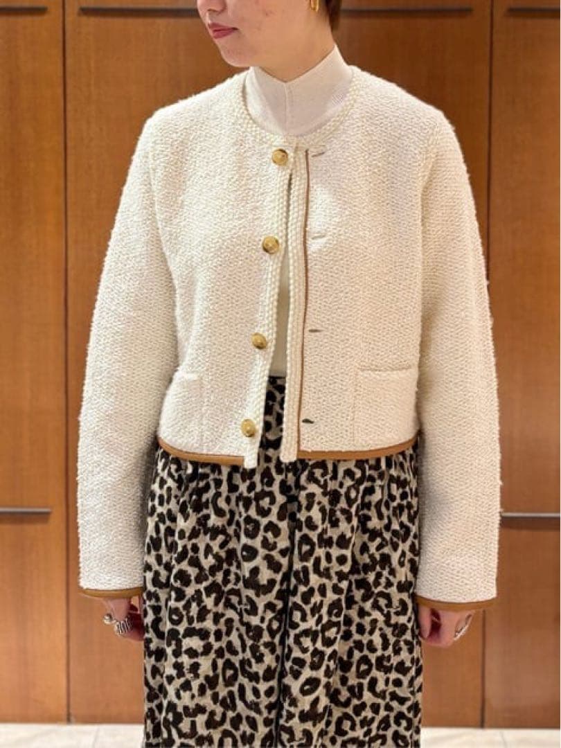 さくら様 MACPHEE パイピング クルーネックカーディガン