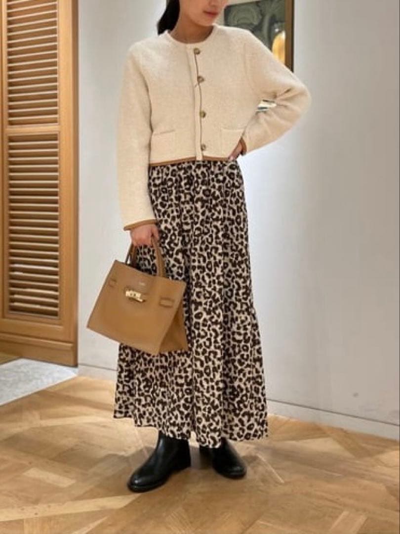 さくら様 MACPHEE パイピング クルーネックカーディガン