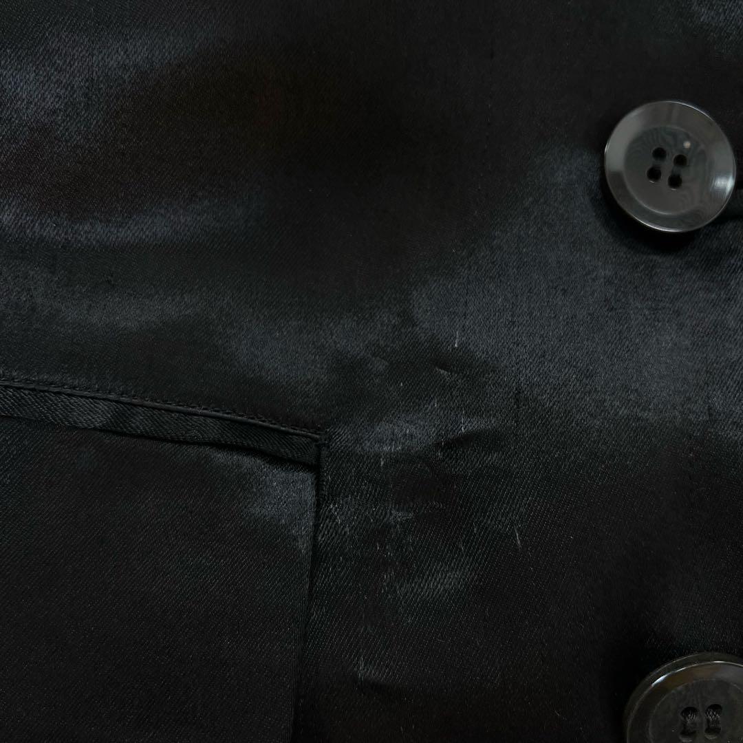 Y's レーヨンサテン ピークドラペル テーラードジャケット ブラック