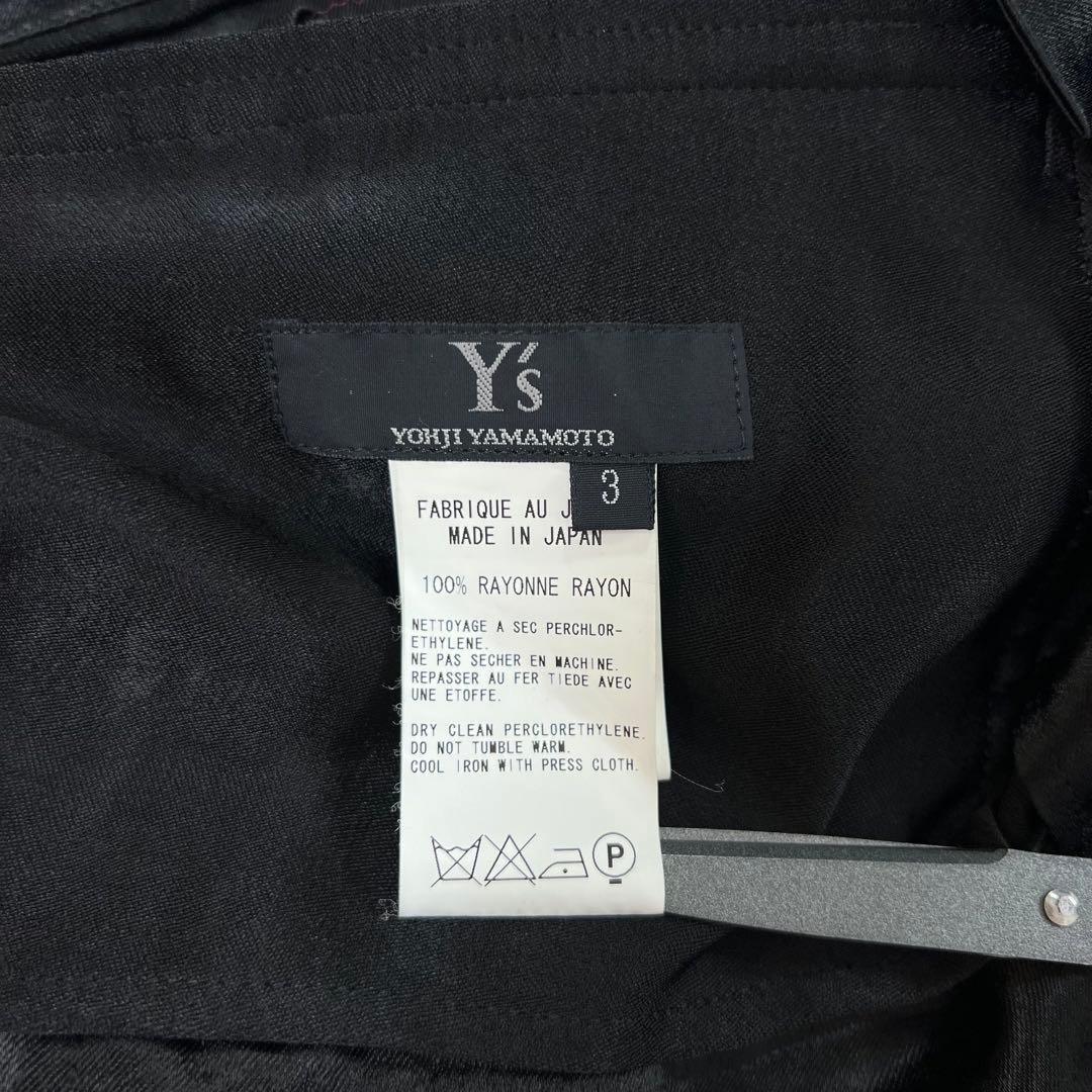 Y's レーヨンサテン ピークドラペル テーラードジャケット ブラック