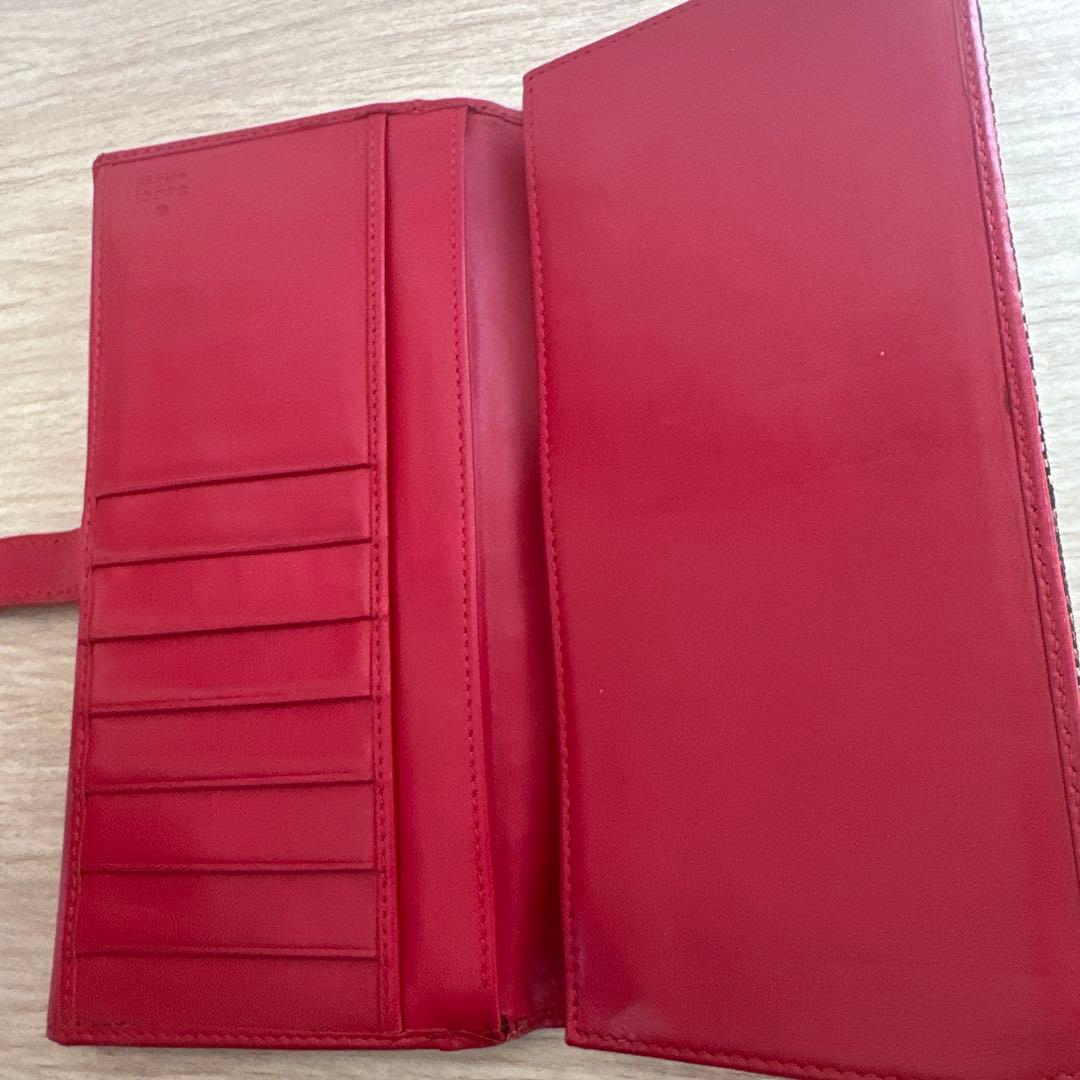 なんじゃ　GUCCI GGキャンバス 長財布 ベージュ/レッド