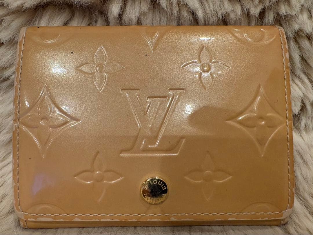 Louis Vuitton ベージュ レザー 名刺入れ