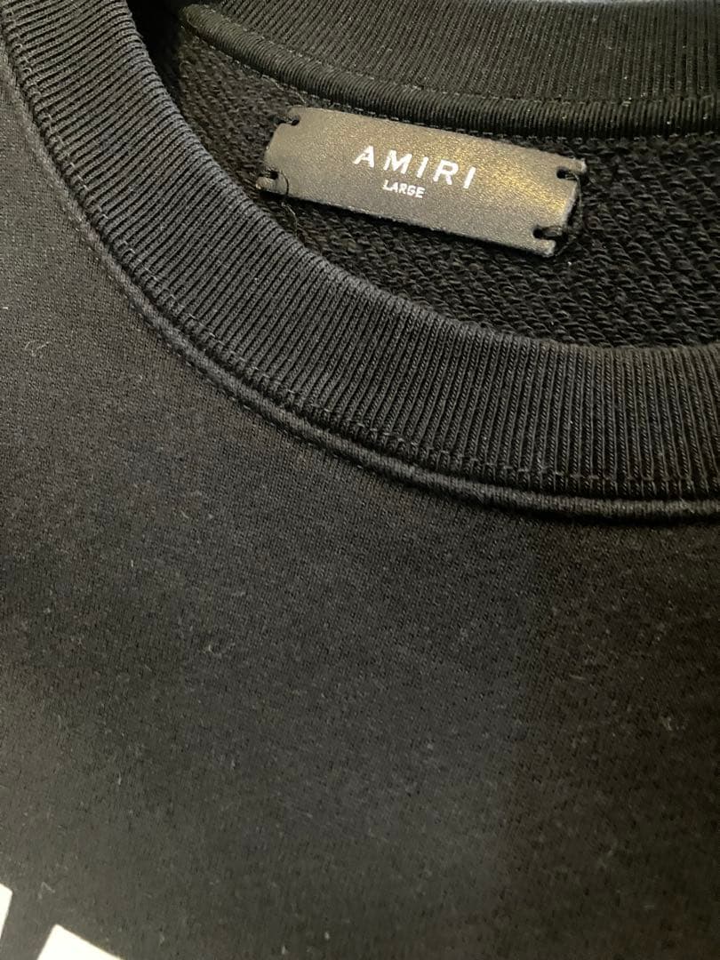 国内正規品 AMIRI アミリ 美品 ロゴスウェット Ｌサイズ ブラック