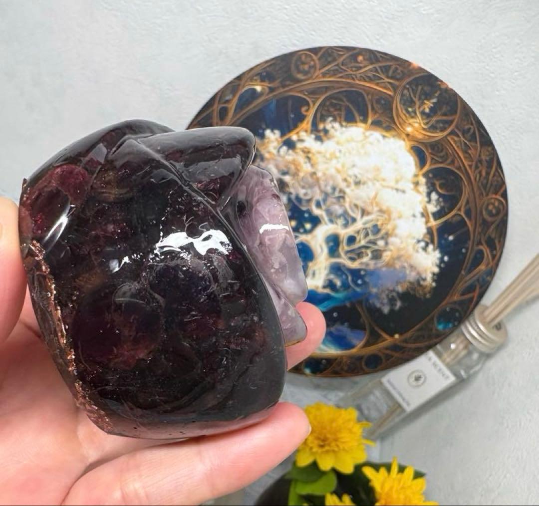 オルゴナイト バラ ディープローズクォーツ＆ ガーネット