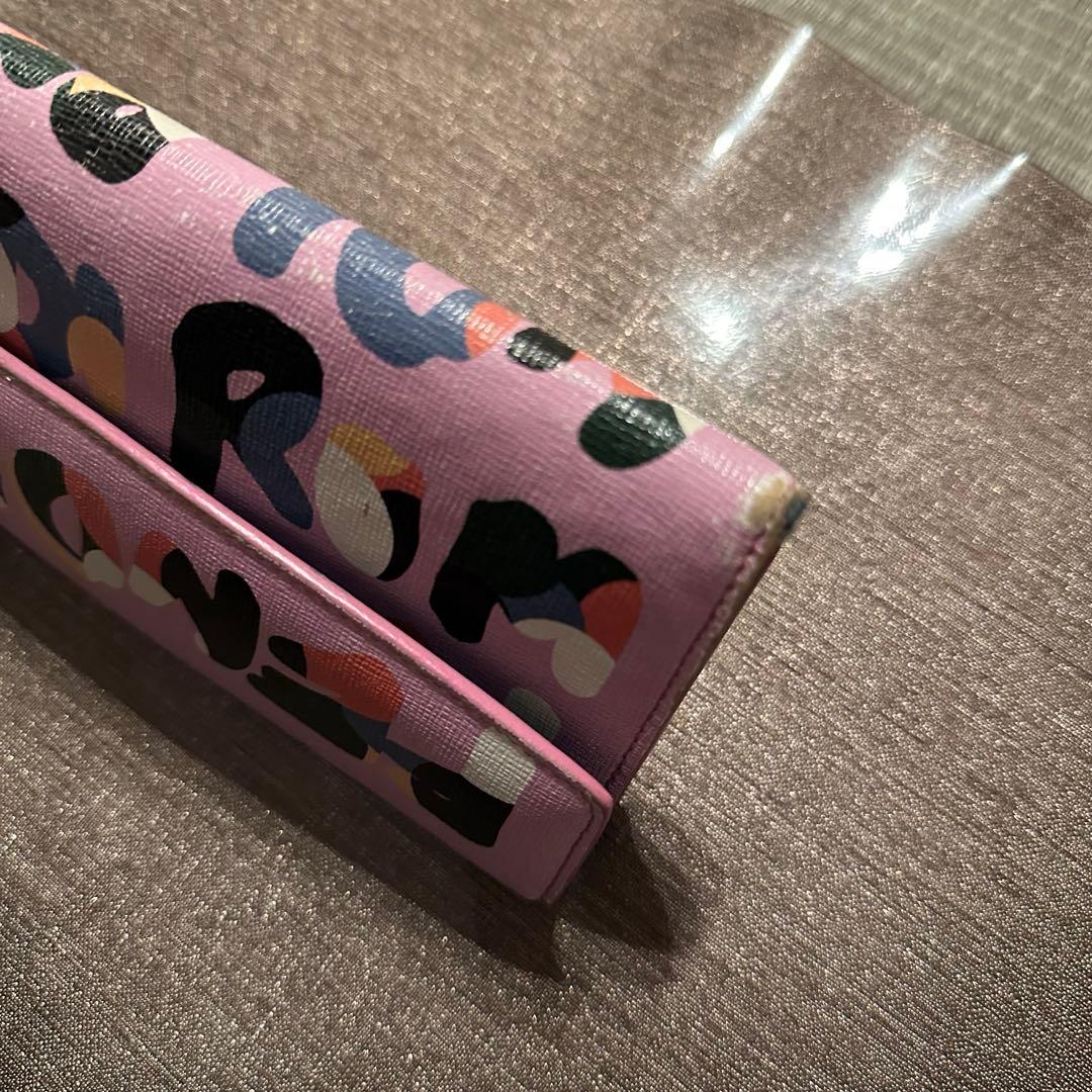 レア♡フェンディ抽象模様 カラフルピンク ロゴ長財布