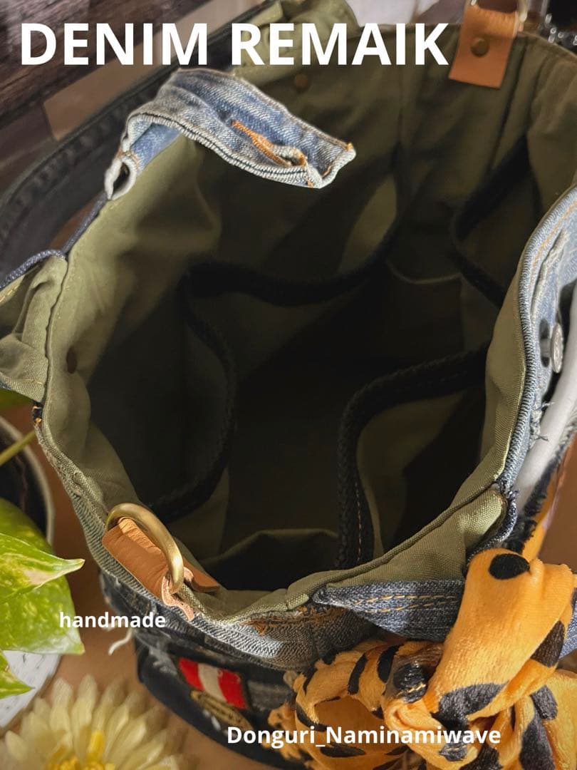 明菜さま❤️pagesになります♡デニムリメイク❤️猫しゃんかっこかわいいトート