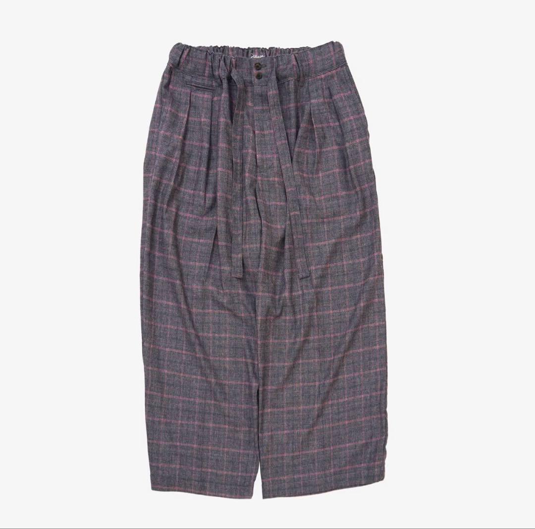 sillage hakama pants glen check pink新品