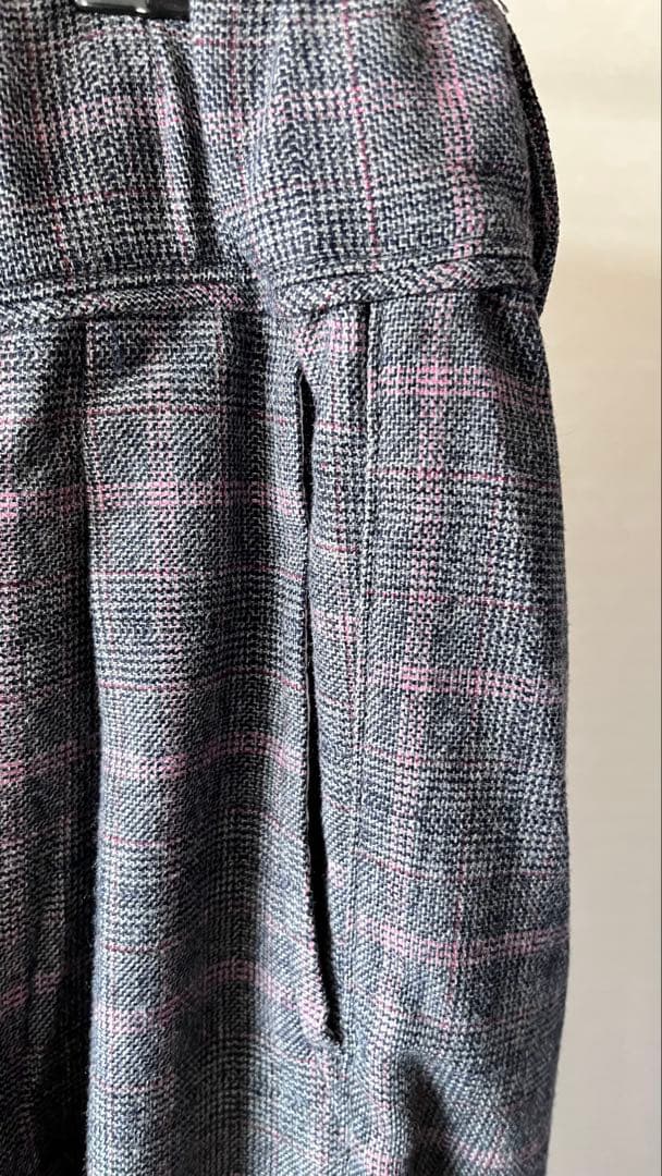 sillage hakama pants glen check pink新品
