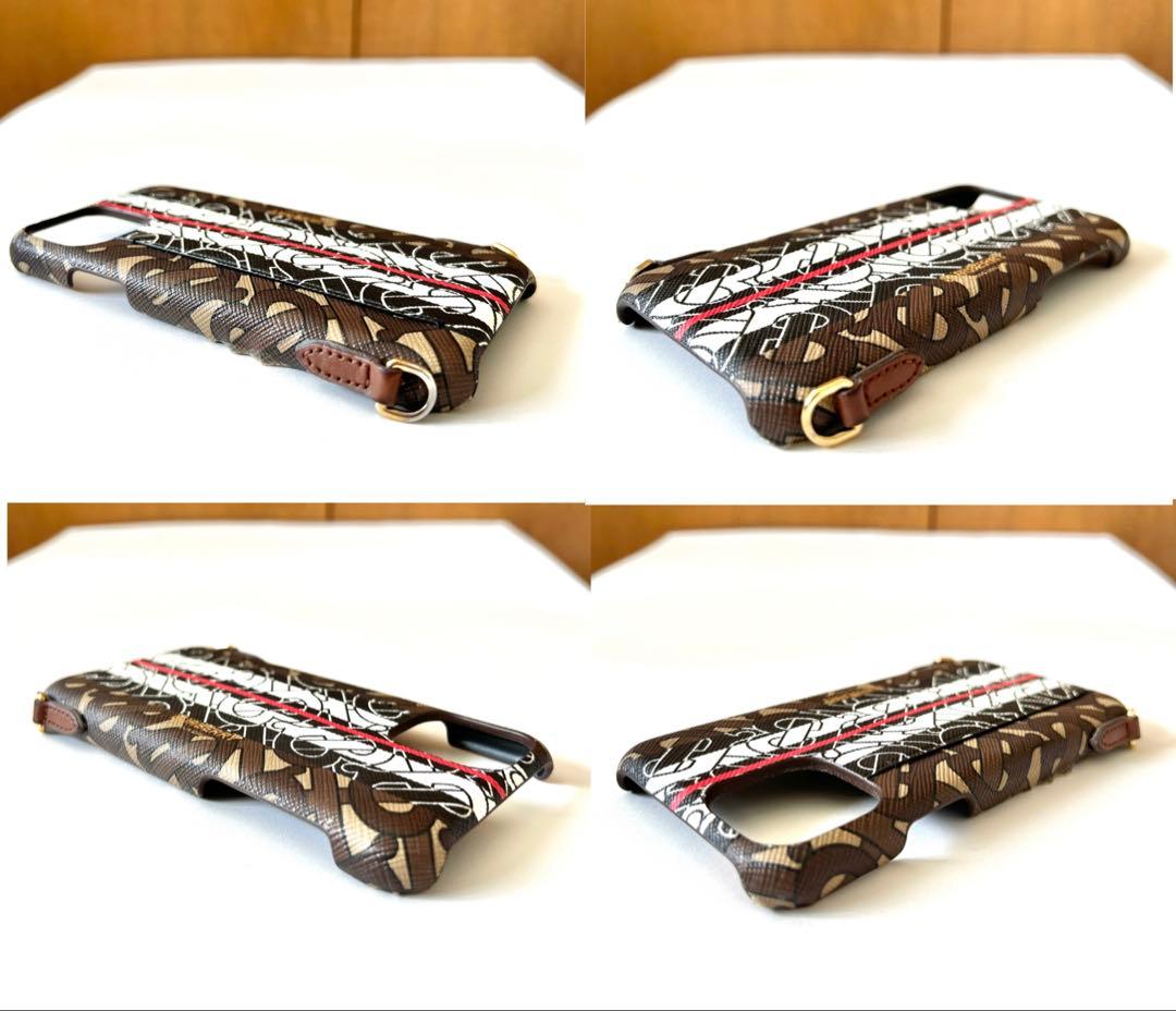 バーバリー スマホケース スマホショルダー iPhone11Pro TBロゴ 茶