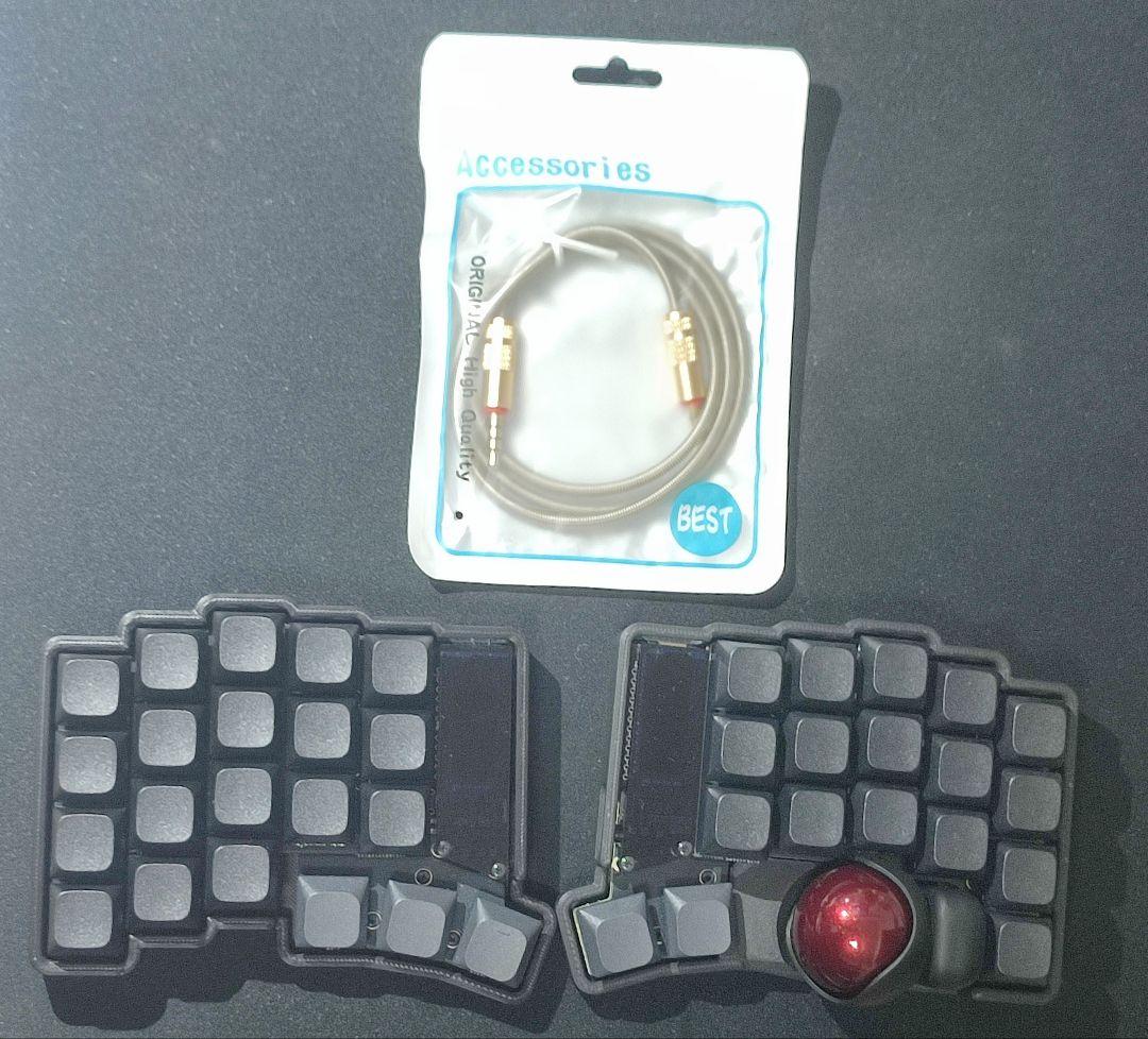 keyball39 黒仕様　組立済　完成品　TRRSメタルケーブル