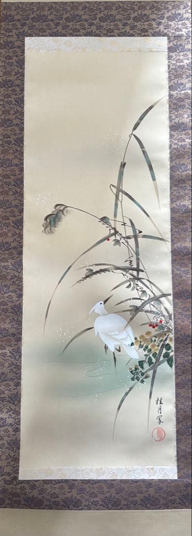 掛軸 9本セット酒井抱一 菜花に雲雀図 掛軸 十二か月花鳥図頒布会 まとめ売り