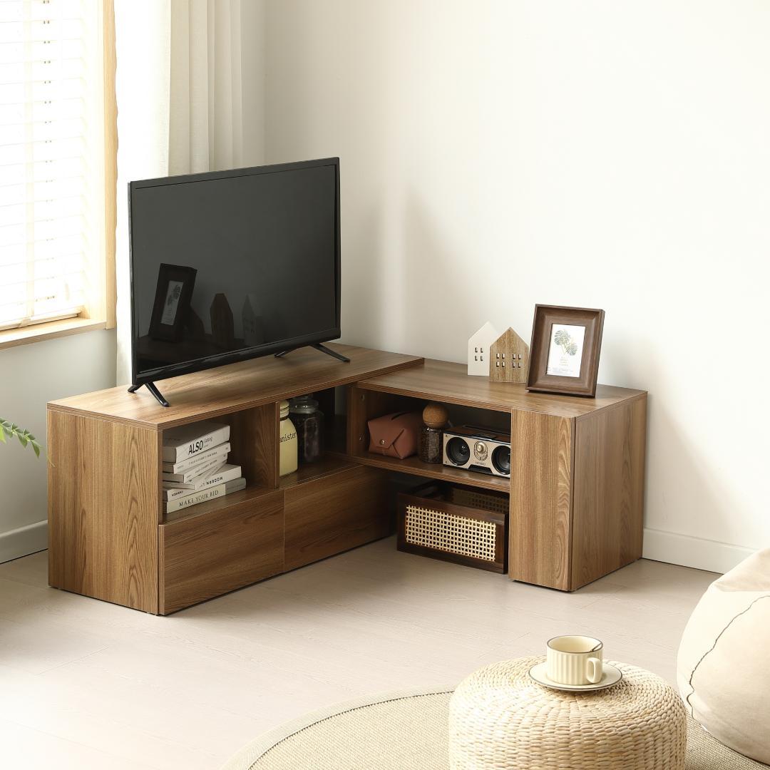 超人気！テレビ台 ローボード 収納 伸縮自由 幅95～169cm BROWN