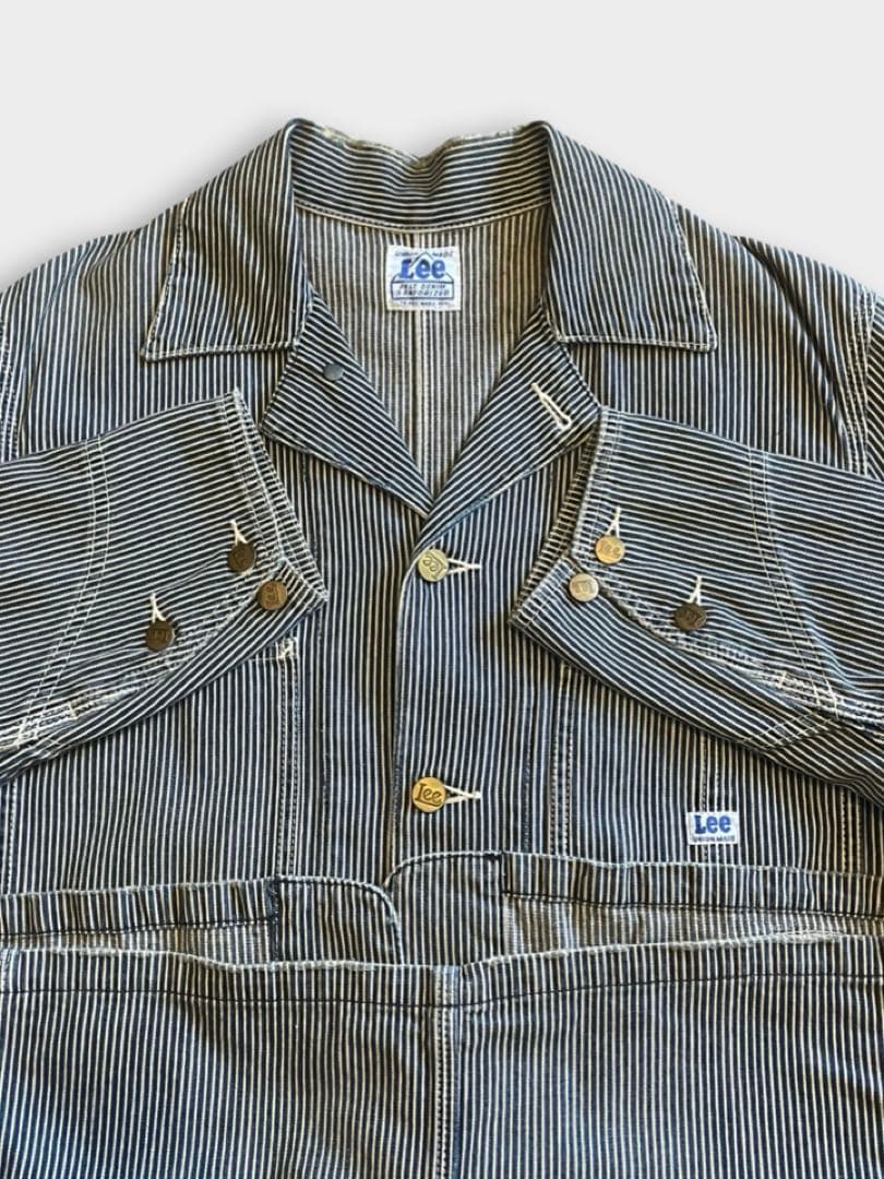 復刻 Lee ハウスタグ ヒッコリー デニム カバーオール ストライプ 美品