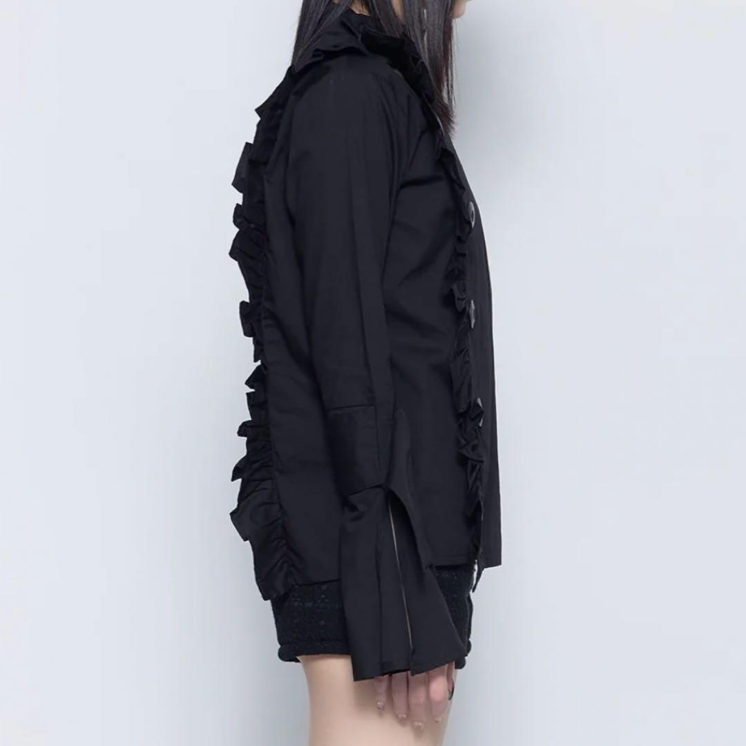 【melt the lady】button frill blouse/black