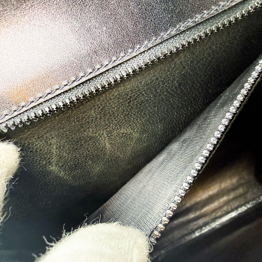 美品◆グッチ ショルダーバッグ G金具 カーフレザー ロゴ金具 ブラック