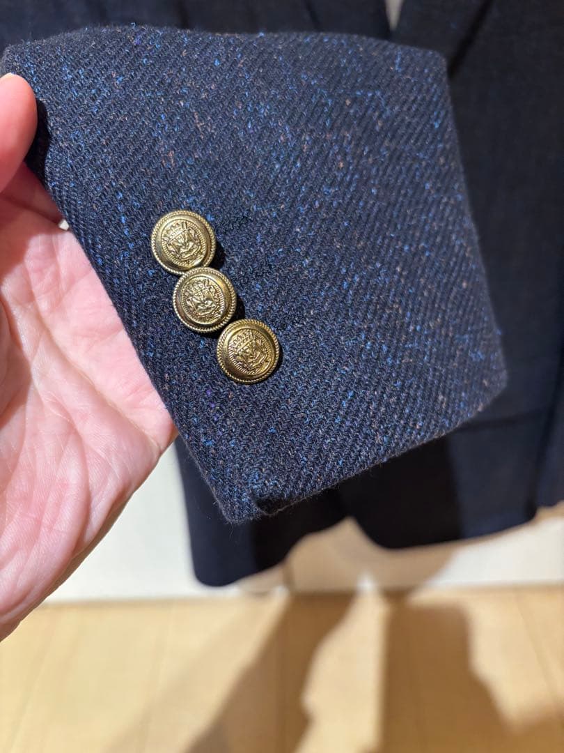 DORMEUIL ネイビービジネススーツ　ソフトフラノ　ワンタック