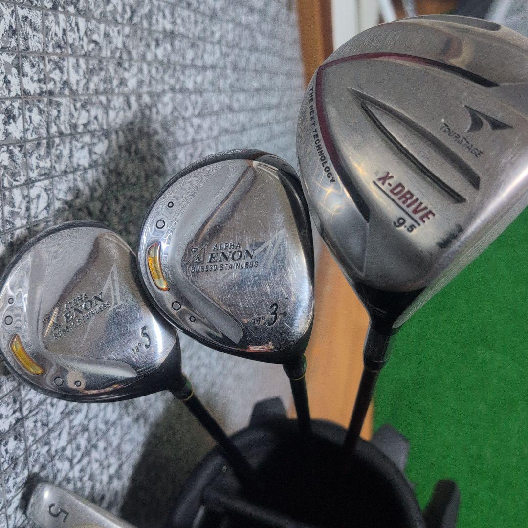 ゴルフ始める方にぴったり！クラブ12本とキャディーバッグセット　フレックスS