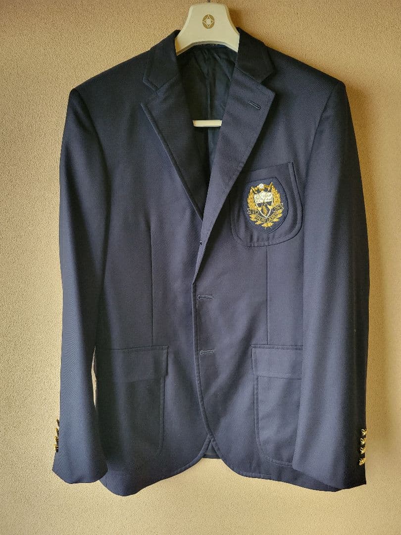 極美品 刺繍ワッペン 光沢 ファインサージ ポロラルフローレン ブレザー