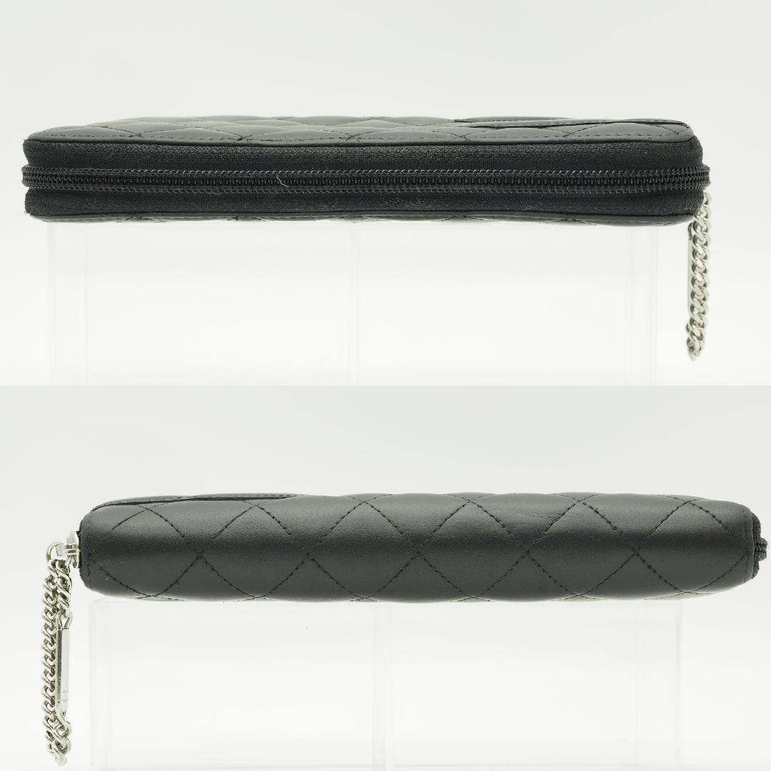 CHANEL シャネル カンボンライン ラウンドファスナー 黒×ピンク