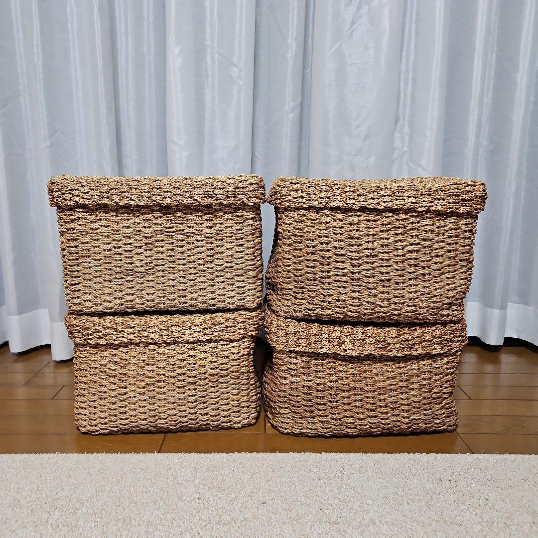 Ｋy o 　無印　蓋付き アバカ　バスケット　廃盤