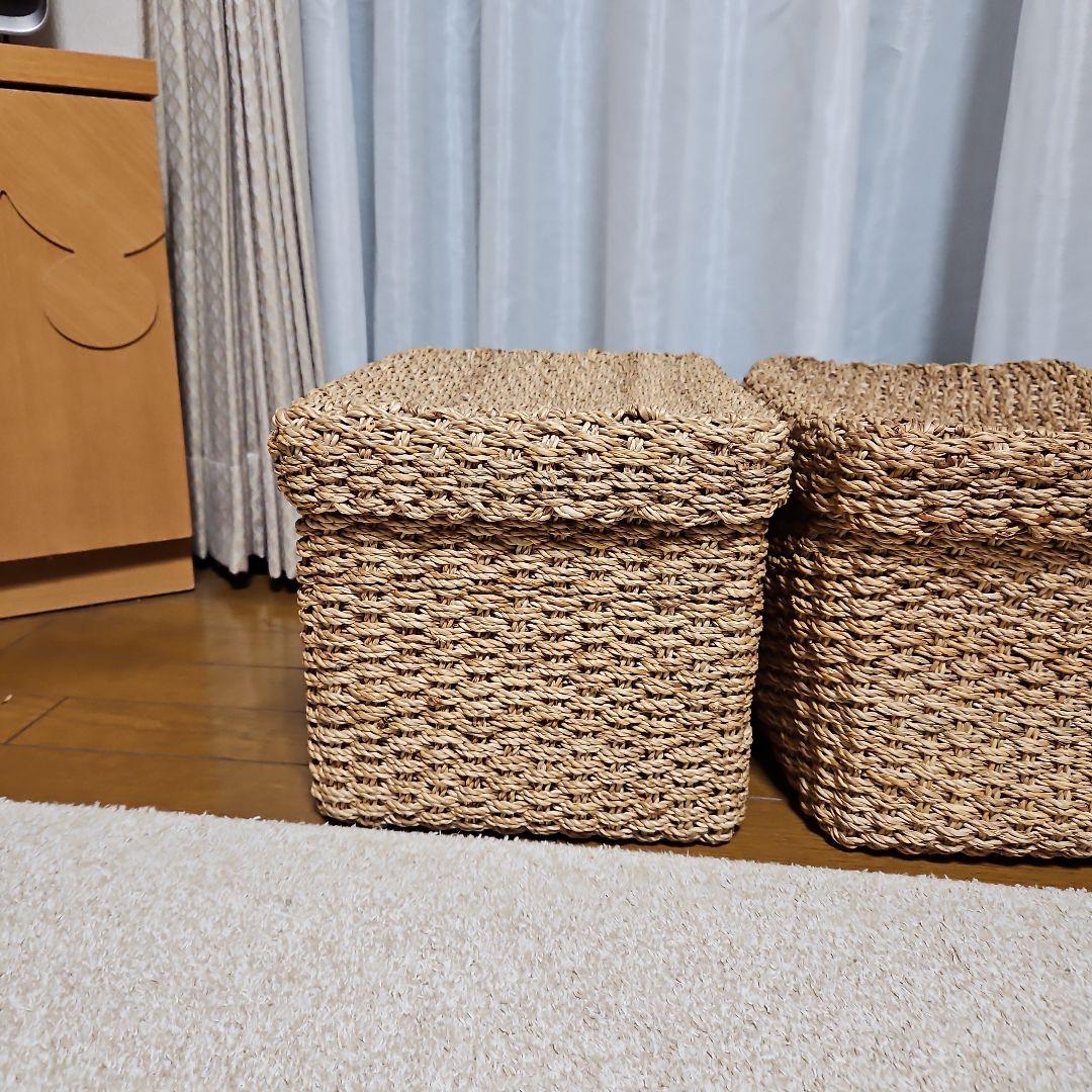Ｋy o 　無印　蓋付き アバカ　バスケット　廃盤