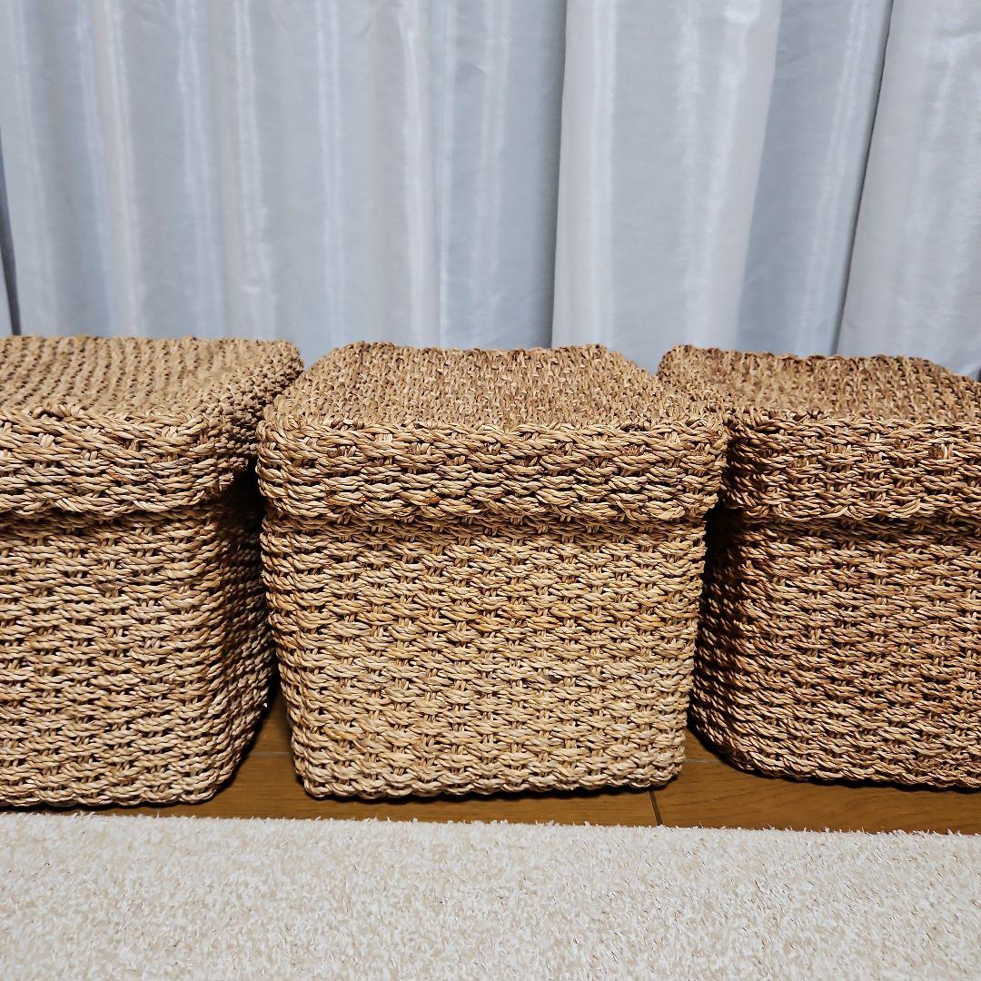 Ｋy o 　無印　蓋付き アバカ　バスケット　廃盤