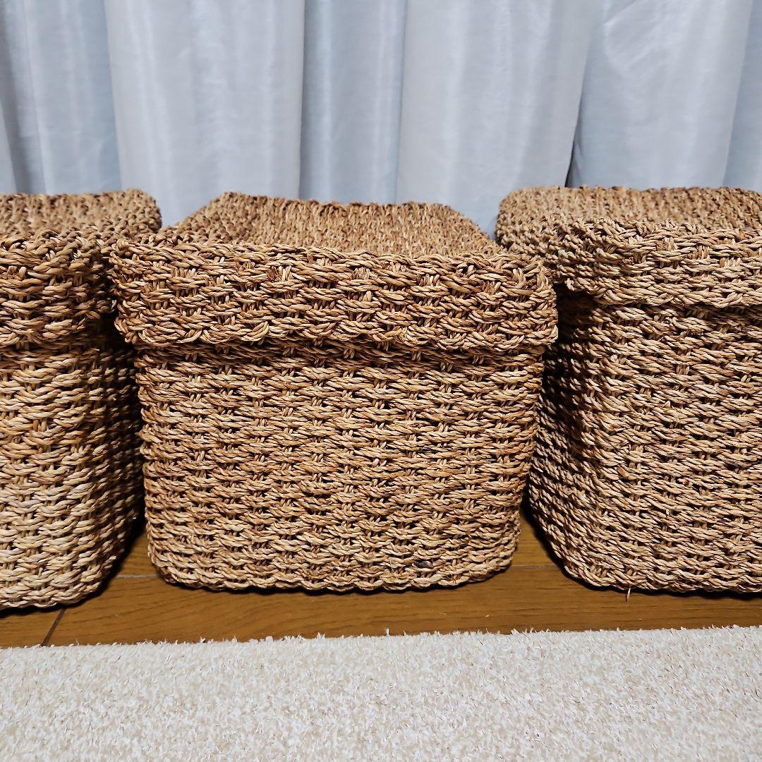 Ｋy o 　無印　蓋付き アバカ　バスケット　廃盤