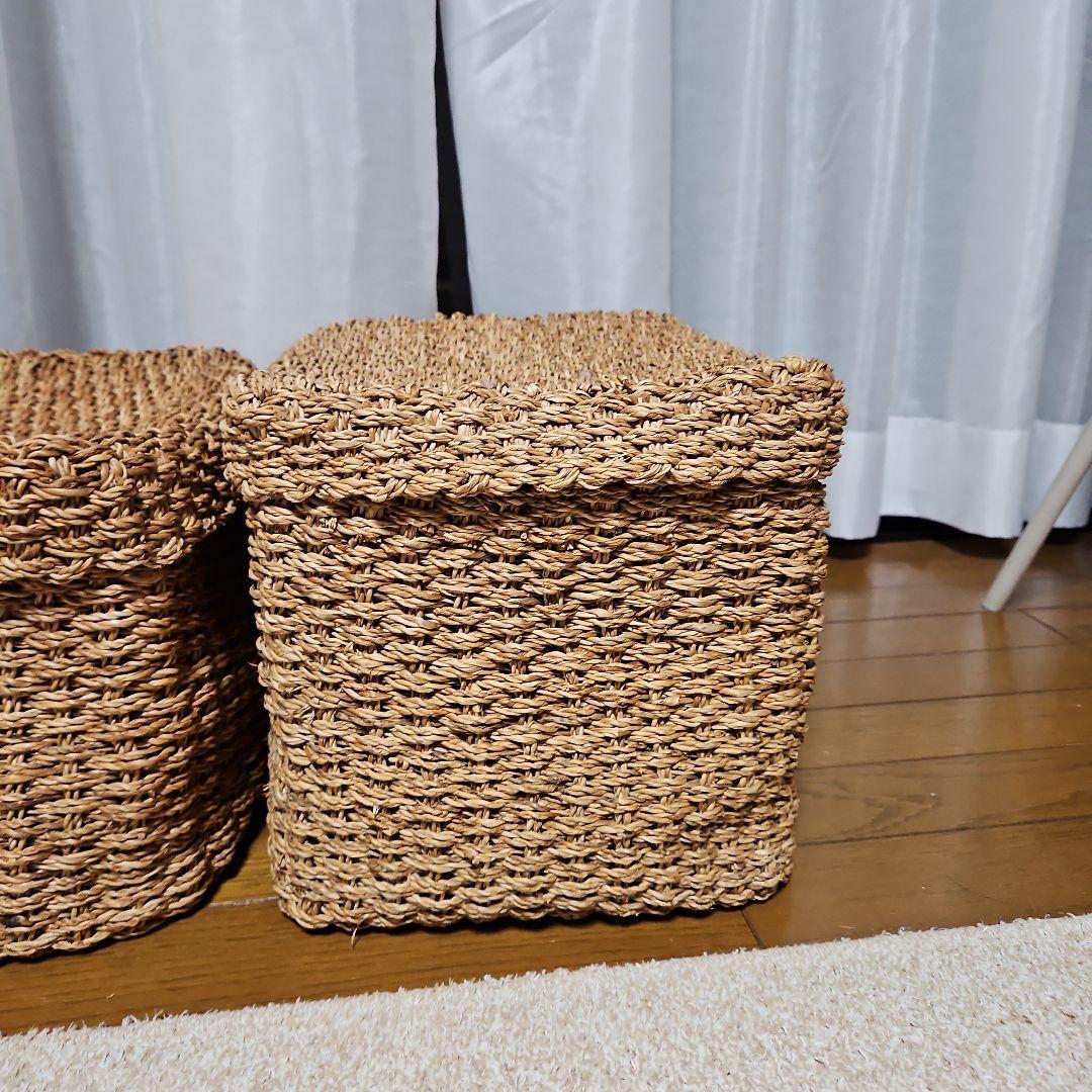 Ｋy o 　無印　蓋付き アバカ　バスケット　廃盤
