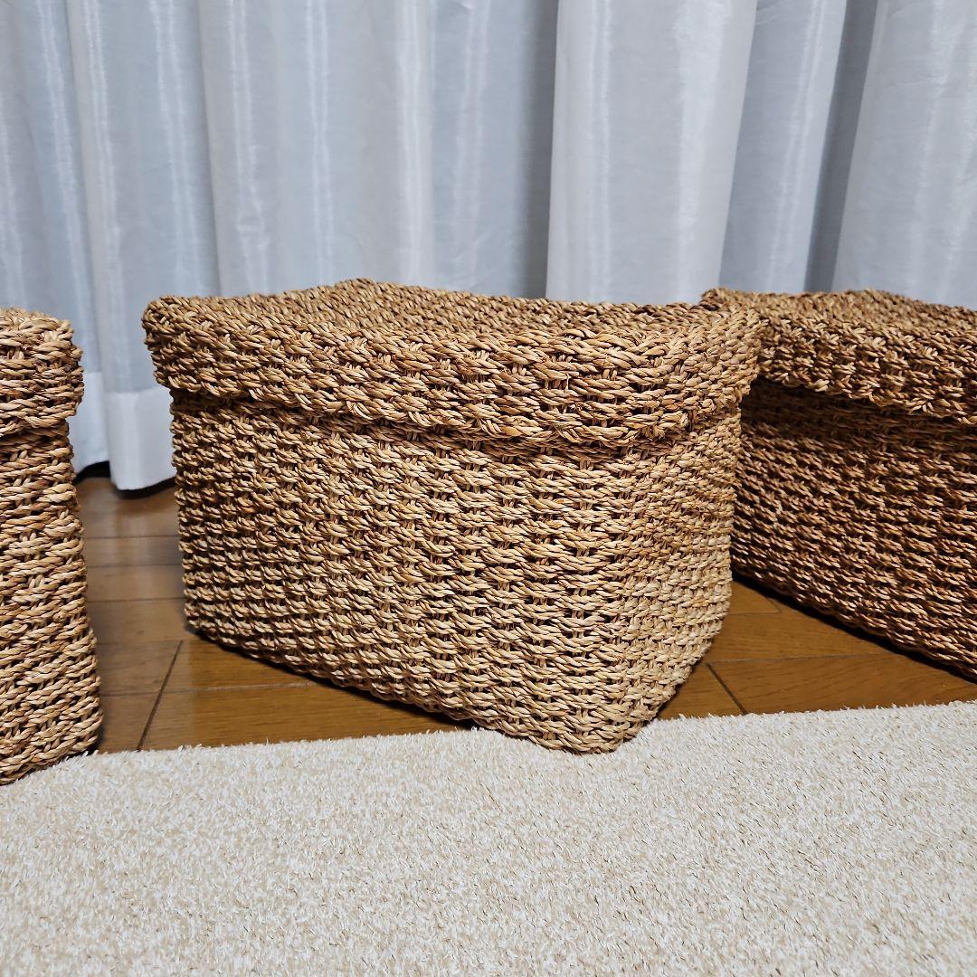 Ｋy o 　無印　蓋付き アバカ　バスケット　廃盤